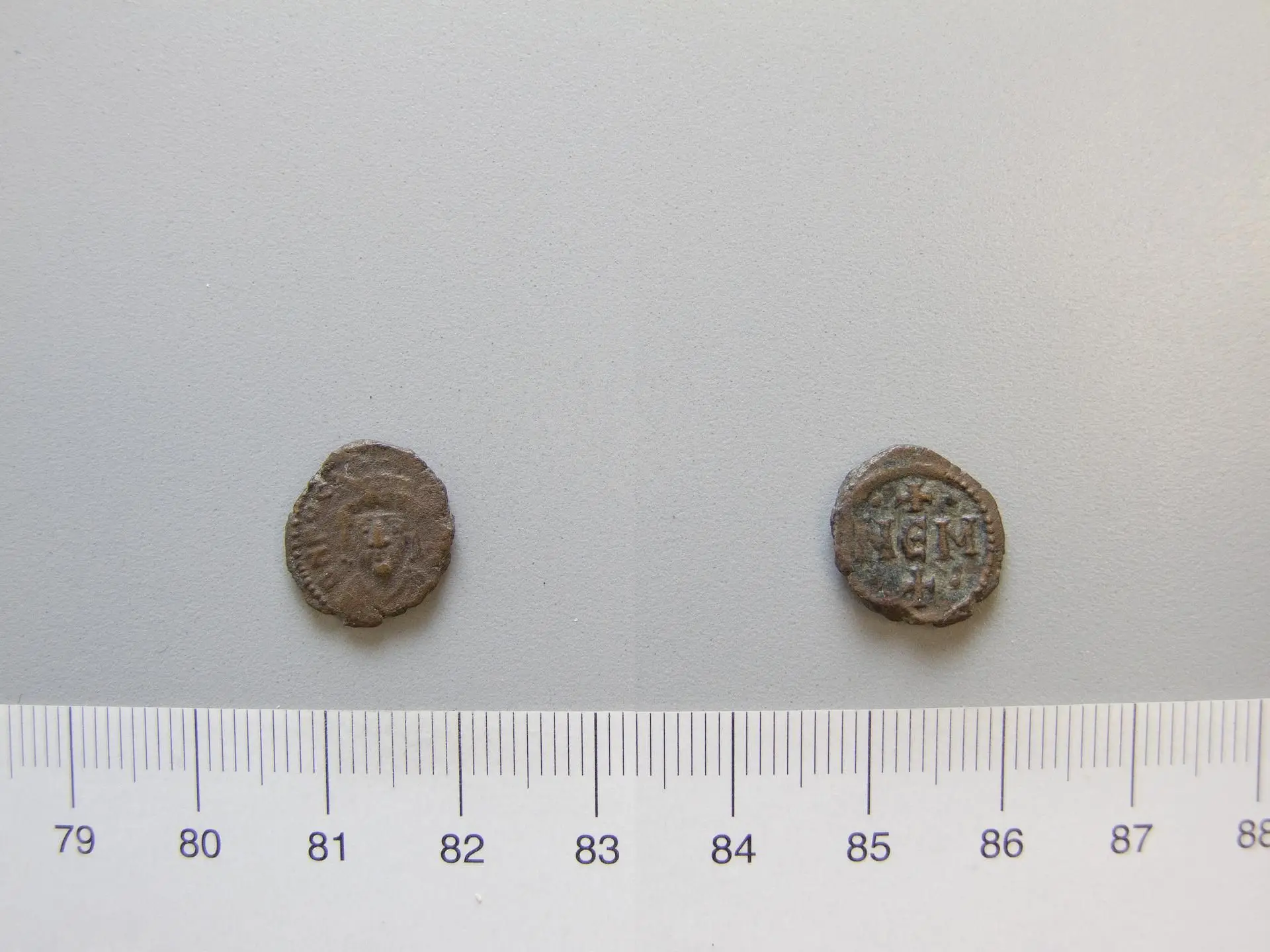 Pentanummium of Phocas, Byzantine Emperor from Carthage by Artist: Unknown//Mint: Carthage (Zeugitana)//Ruler: Phocas, Byzantine Emperor, 547–610, ruled 602–610