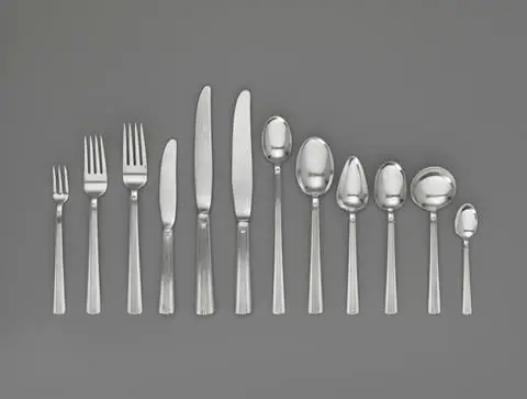 Flatware for the 20th Century Limited by Designer: Henry Dreyfuss
