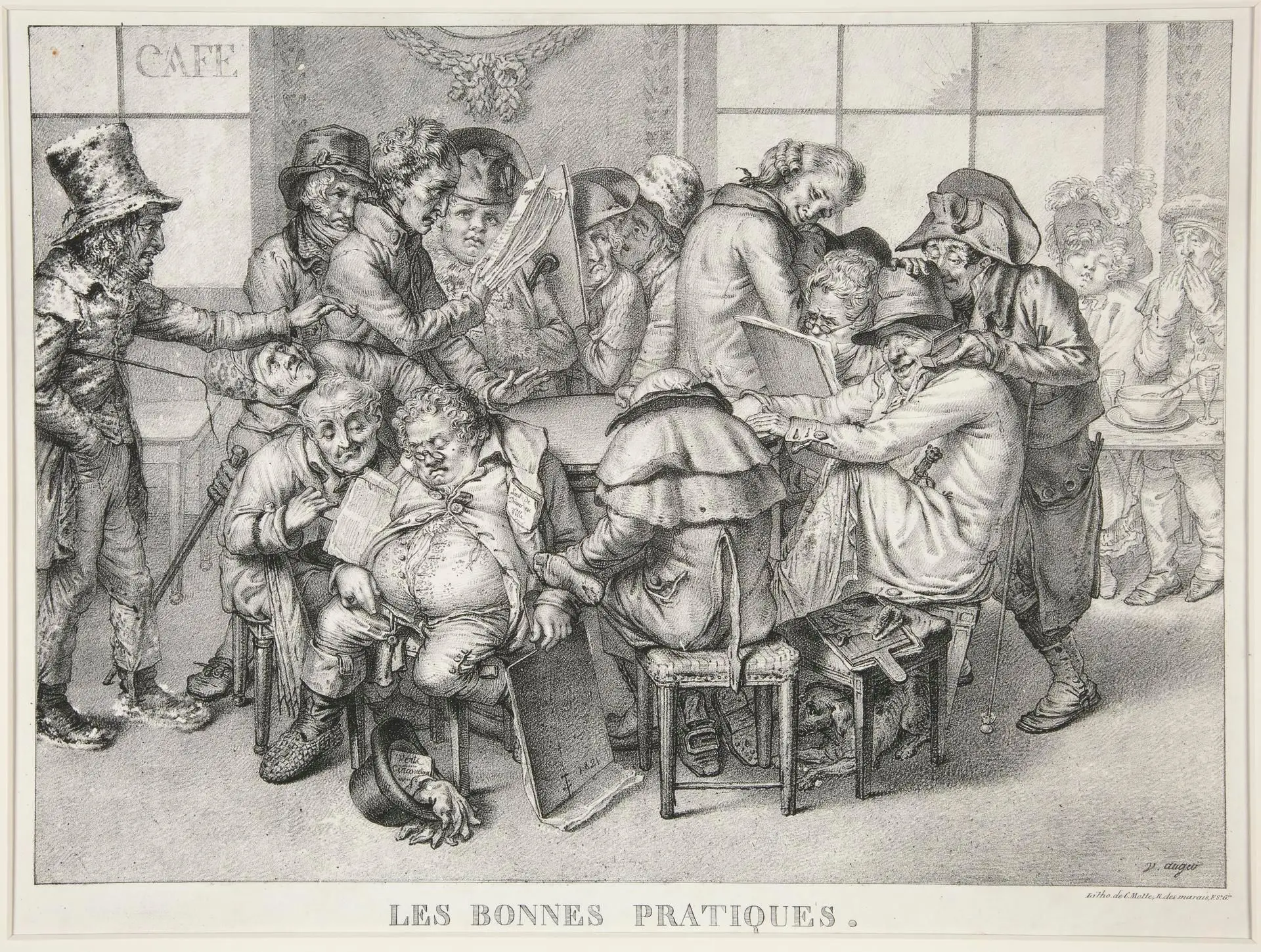 Les bonnes pratiques (The Good Customers) by Lithographer: Charles Étienne Pierre Motte