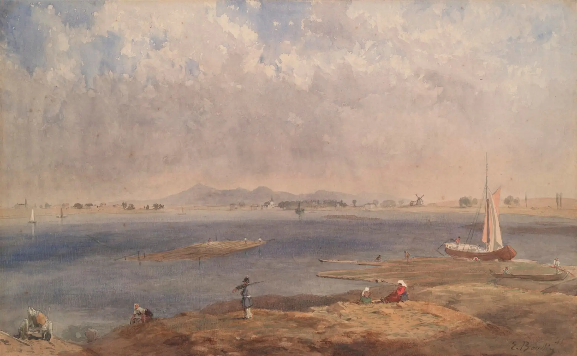 Seascape in Brittany by Artist: Eugène Louis Boudin