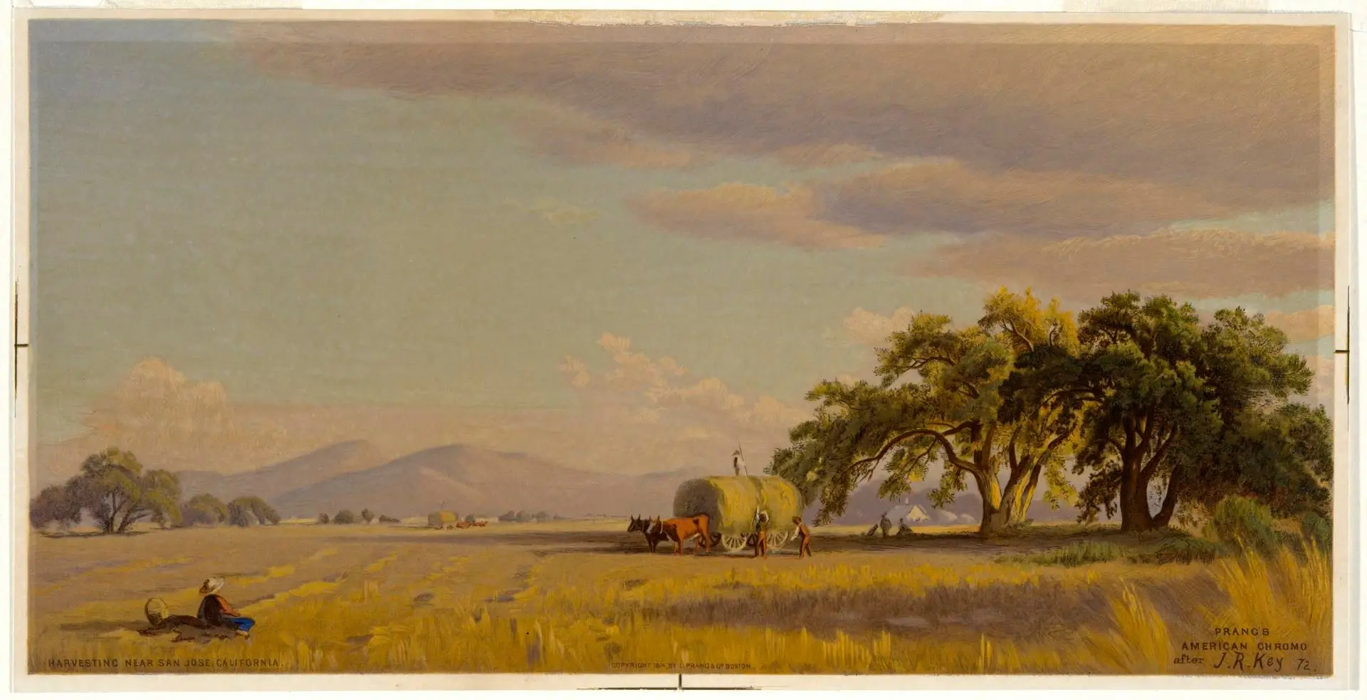 Harvesting Near San Jose, California by Publisher: L. Prang & Co., after J. R. Key 1824-1909