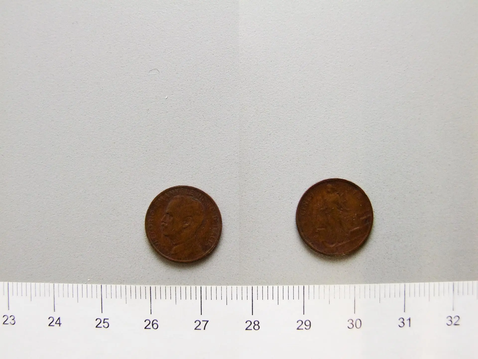 1 Centesimo of Victor Emmanuel III, King of Italy from Rome by Mint: Rome//Ruler: Victor Emmanuel III, King of Italy, 1869–1947, ruled 1900–1946