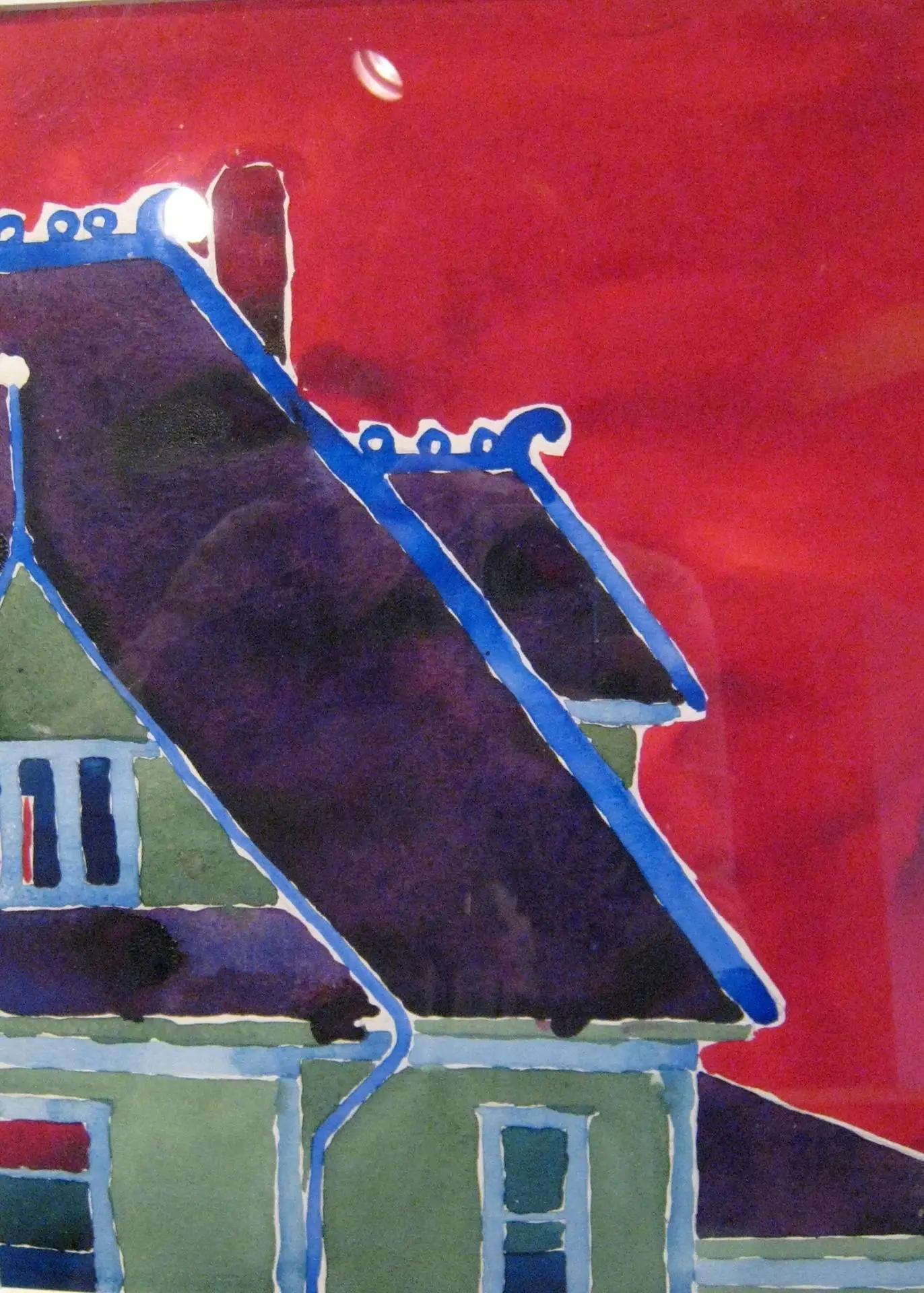 House with red sky by Artist: Georgia O'Keeffe