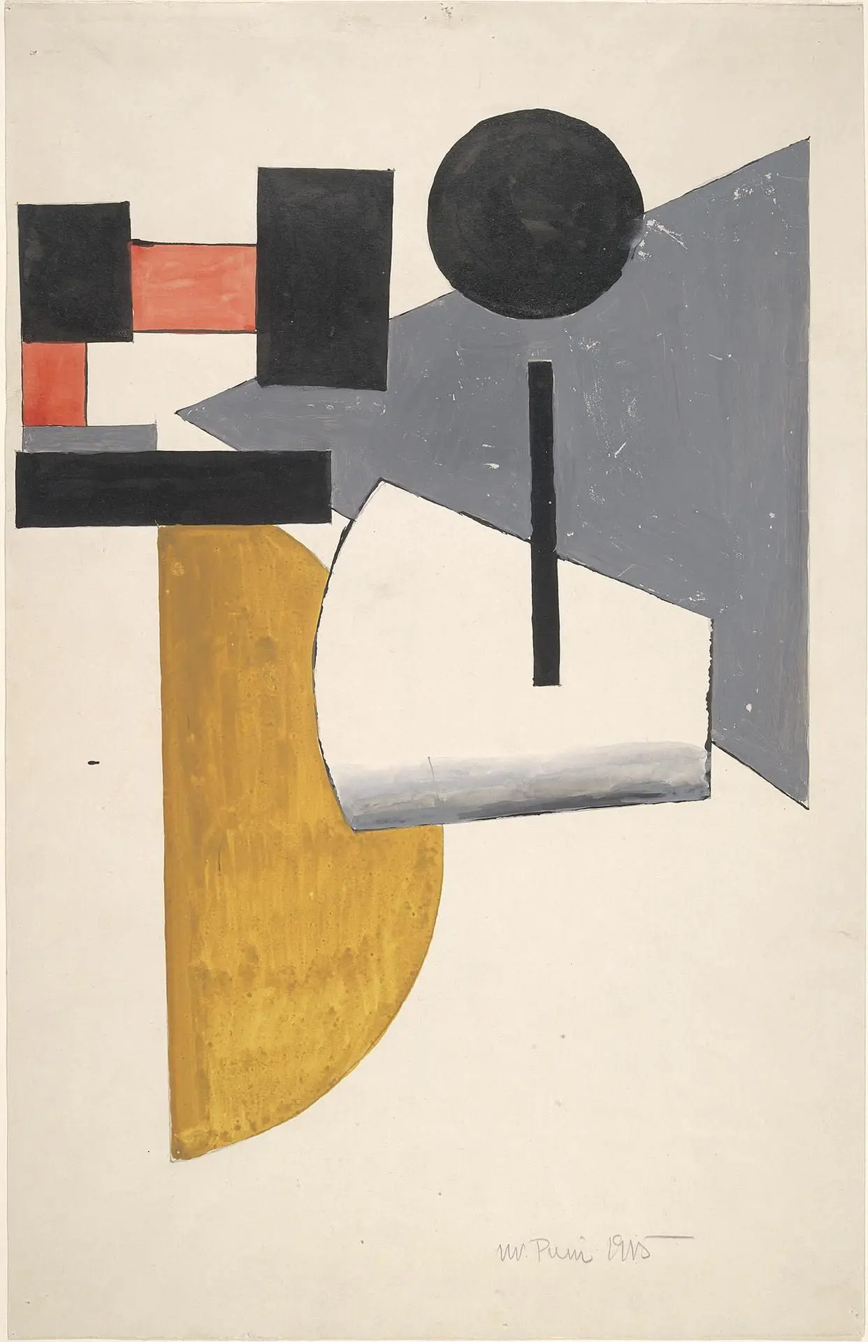 Suprematist Drawing 6 by Artist: Ivan Puni (Jean Pougny)