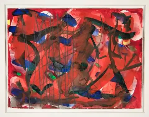 Untitled [Red abstraction] by Artist: Gerhard Richter