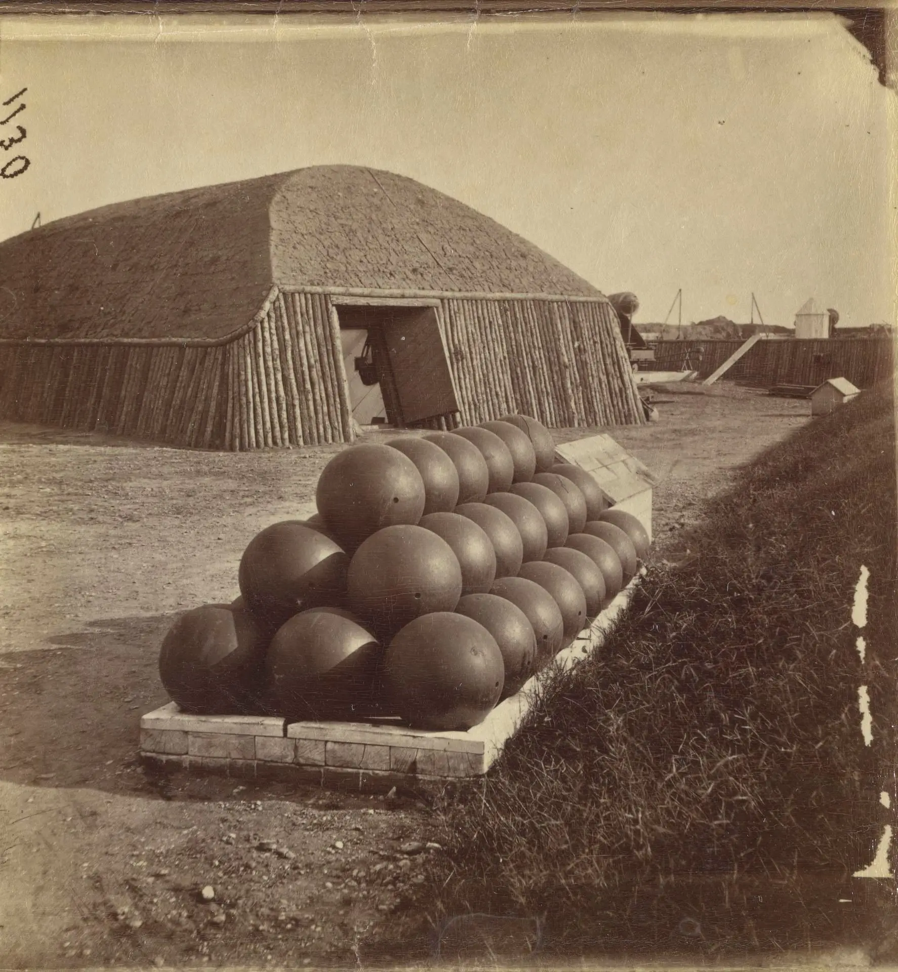 Untitled [Pile of cannonballs] by Artist, attributed to: Alexander Gardner
