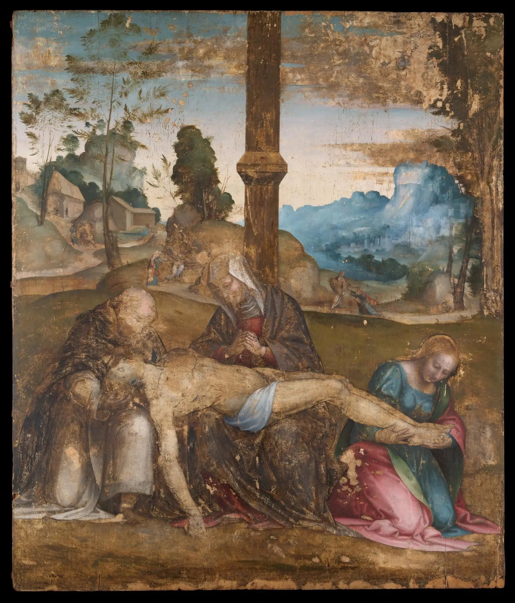 Pietà by Artist: Giovanni di Lorenzo Larciani (Master of the Kress Landscapes)