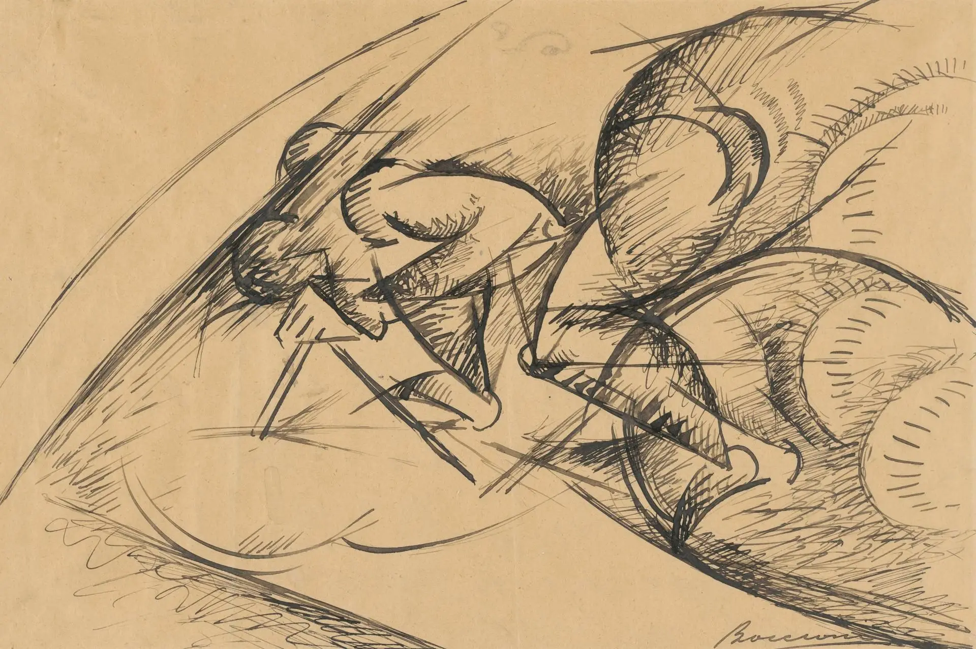 Study I for Dynamism of a Cyclist by Artist: Umberto Boccioni