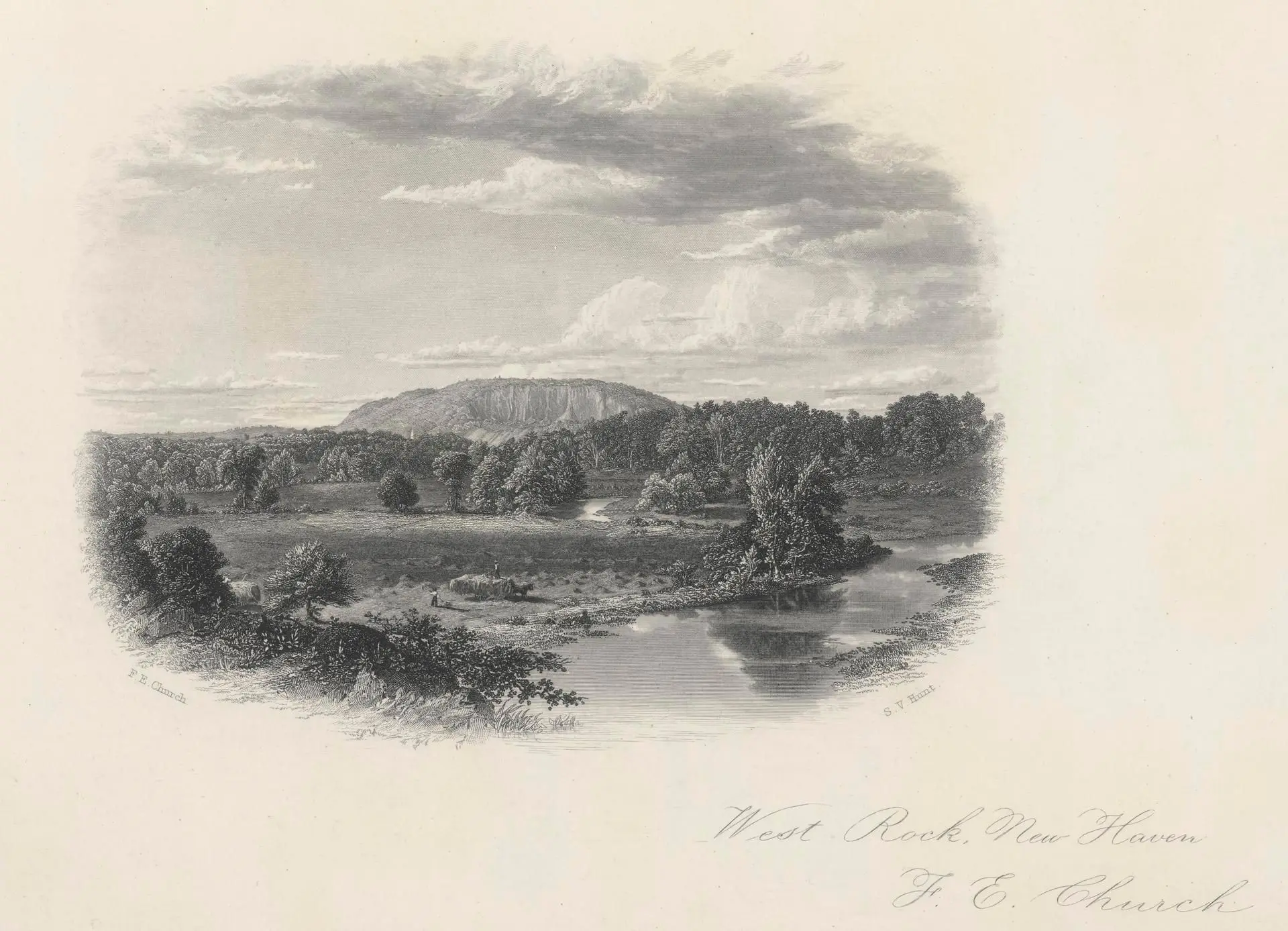 West Rock, New Haven by Artist: Frederic Edwin Church