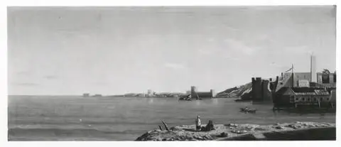 Asian Harbor Scene (China?) by Artist: Maria Barringer (American)