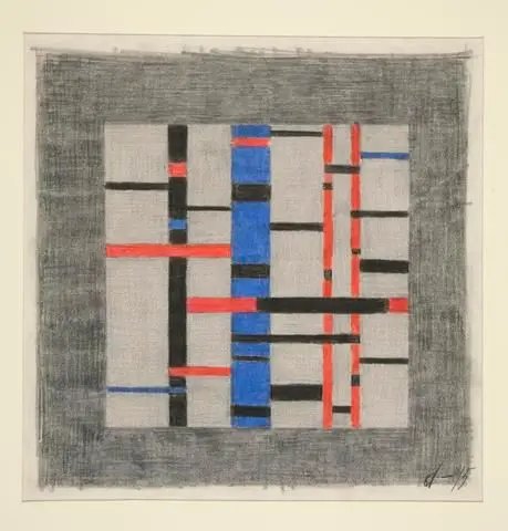 Untitled [Composition with Gray Background] by Artist: Burgoyne Diller