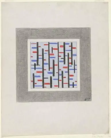 Untitled [Composition with Blue Background] by Artist: Burgoyne Diller