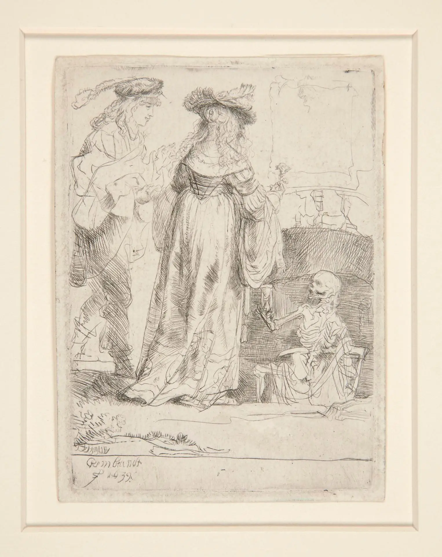 Death Appearing, from an Open Grave, to a Wedded Couple by Artist: Rembrandt (Rembrandt van Rijn)