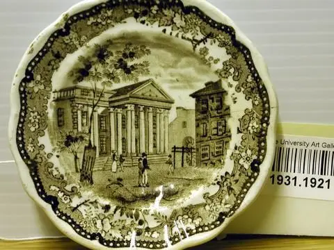 Cup Plate, "Stephen Girard's Bank, Philadelphia" by Manufacturer: Job and John Jackson