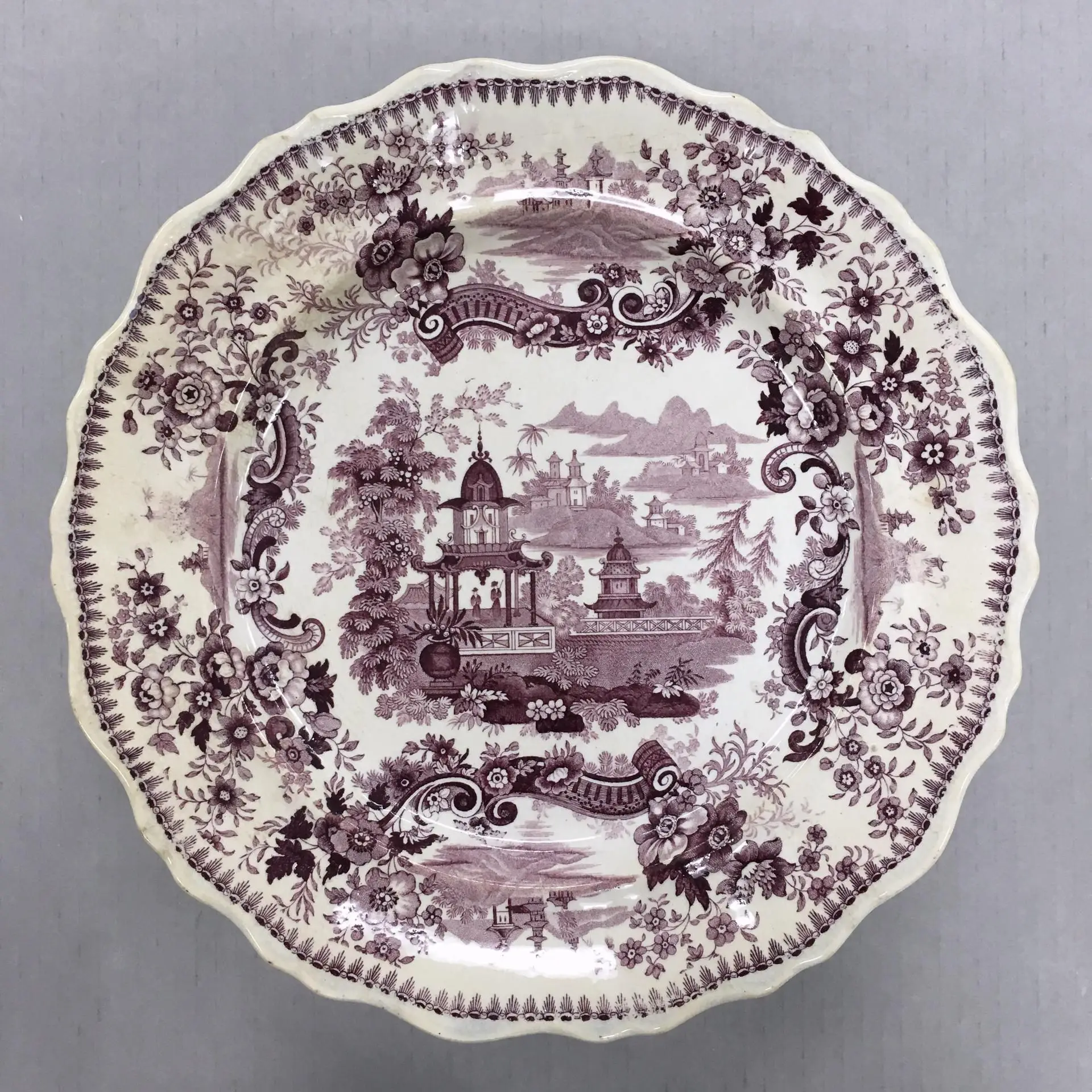 Plate, "Indian Pagoda" Pattern by Manufacturer: Job and John Jackson