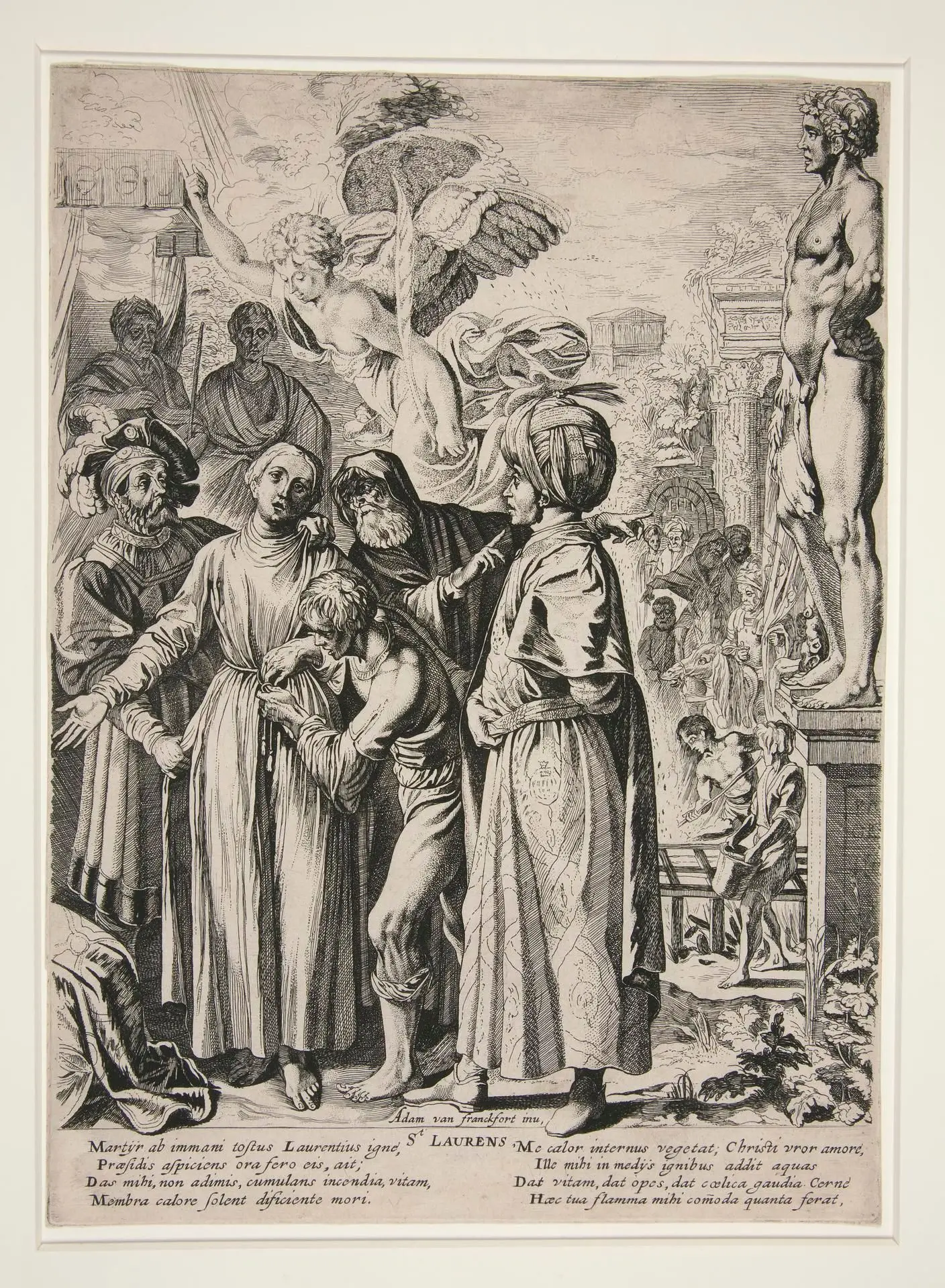 Saint Laurence Being Prepared for Martyrdom by Etcher: Pieter Claesz. Soutman