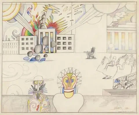 Civil War (High School) by Artist: Saul Steinberg